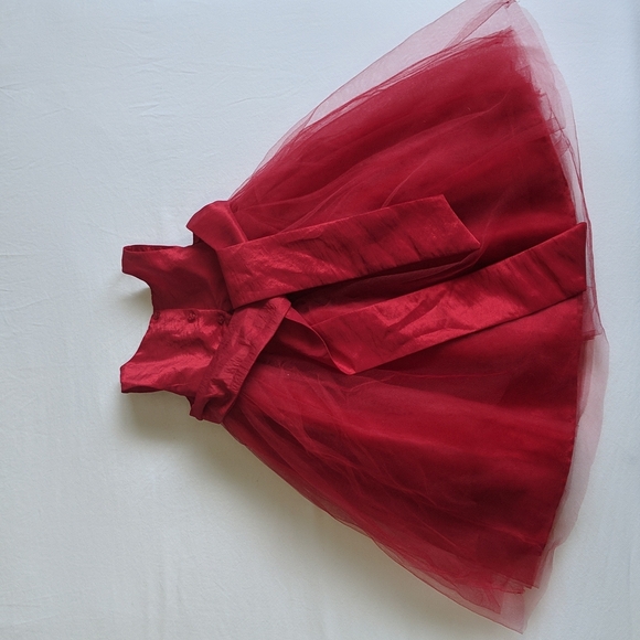 heirlooms by Polly Flinders fancy red tulle holiday dress 3T toddler girls - Picture 6 of 12